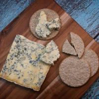 Barlocco blue cheese served with oatcakes on a cheese board